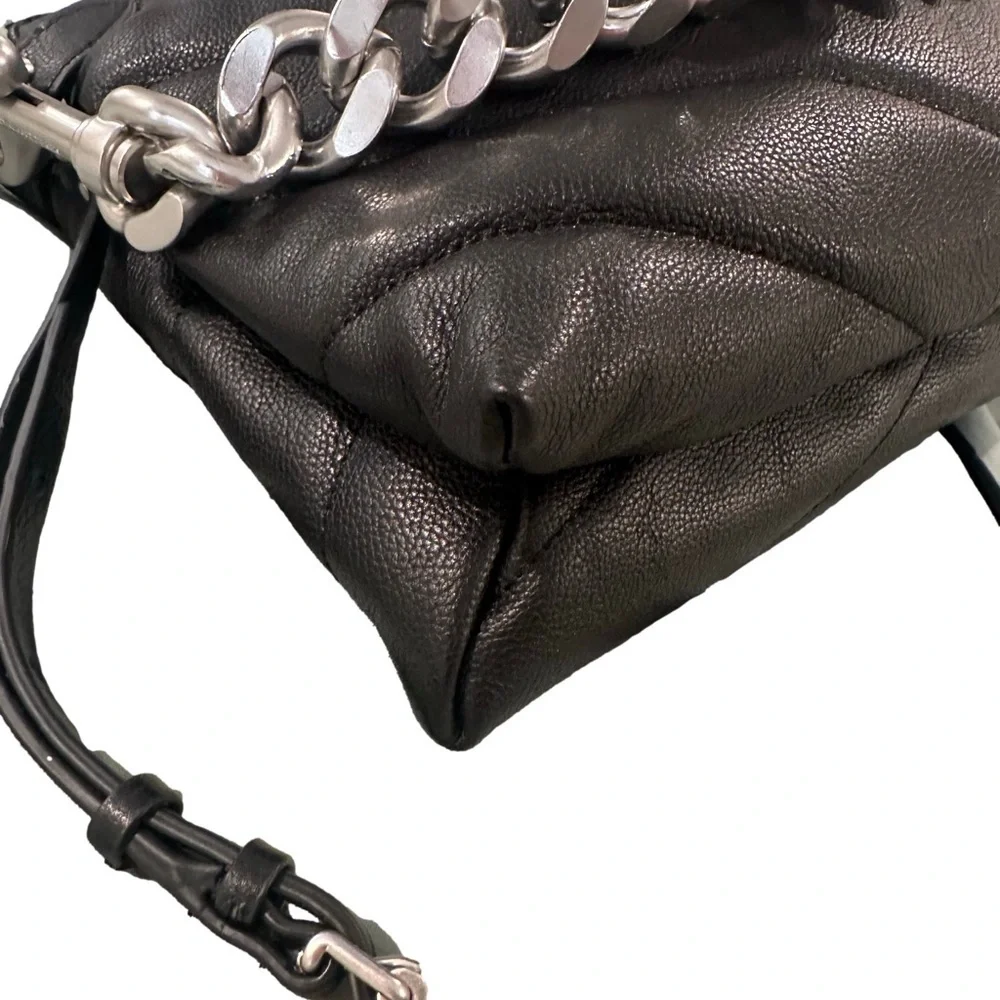 Rebecca Minkoff Black Silver Quilted Shoulder Bag
